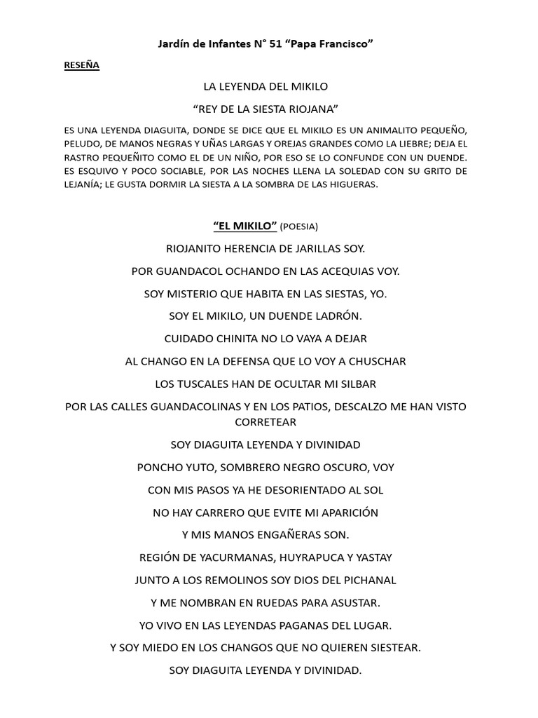La Leyenda del Mikilo en La Rioja | PDF