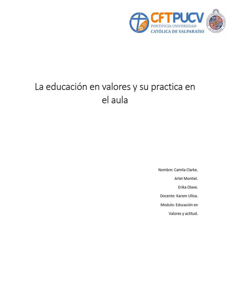 Educación en Valores en el Aula | PDF | Plan de estudios | Maestros