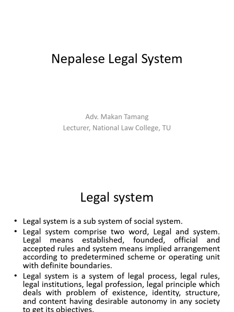 Nepalese Legal System PDF Civil Law (Legal System) Common Law