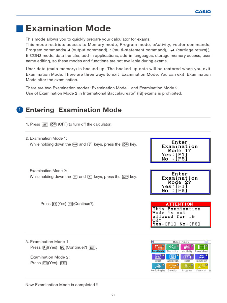 Exam Mode Casio FX Cg50 PDF Icon Office Equipment