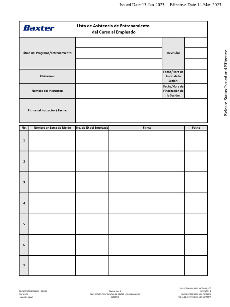 Employee Training Attendance Roster | PDF