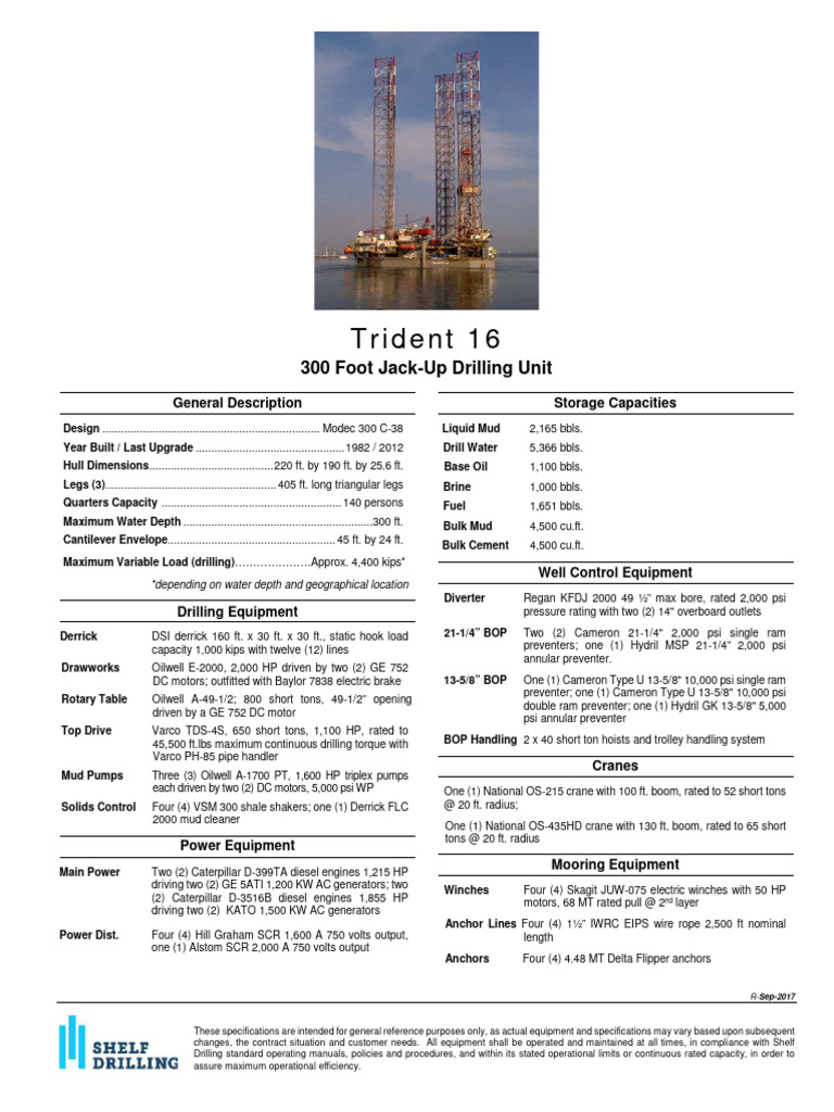 Trident 16 Specifications Overview | PDF | Horsepower | Oil Well