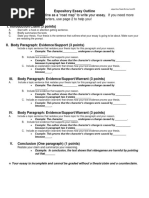 Expository Essay Outline Sample