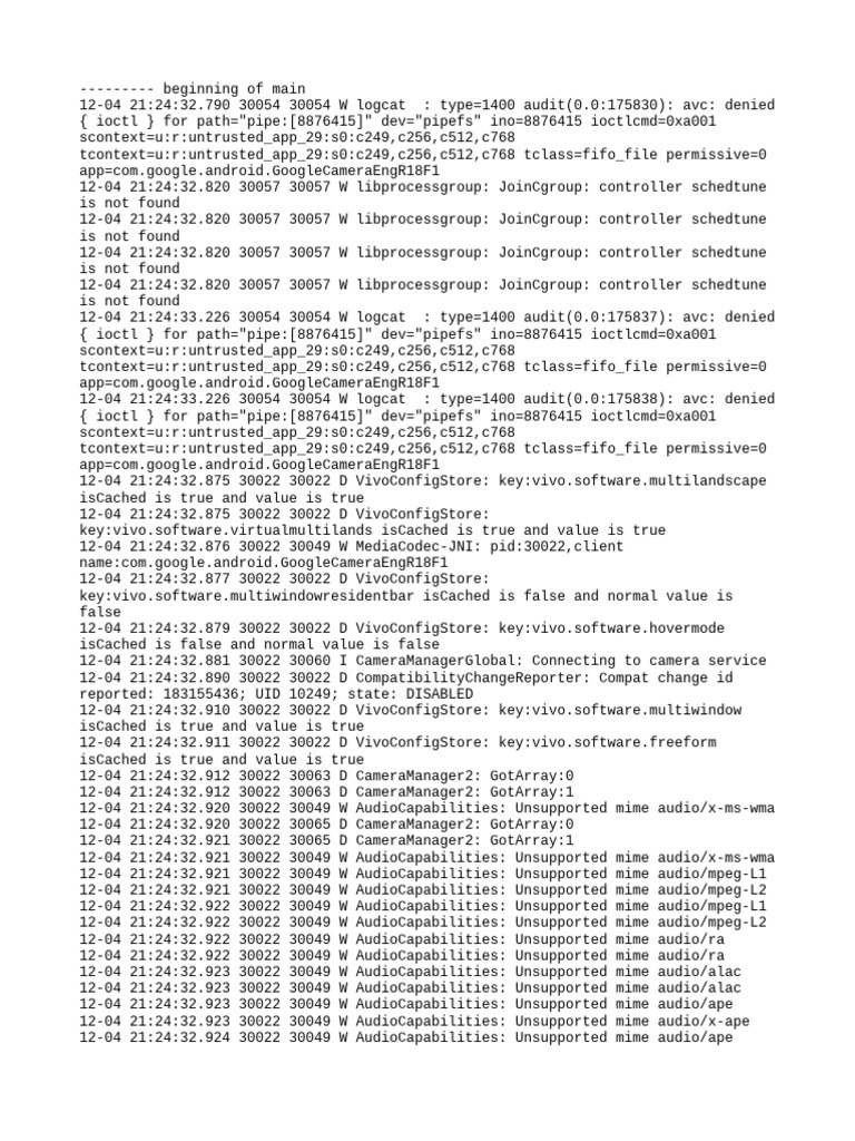 Logcat Warnings for Google Camera App | PDF | Digital Television ...