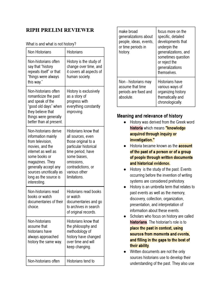 Riph Prelim Reviewer | PDF | History | Religion & Spirituality