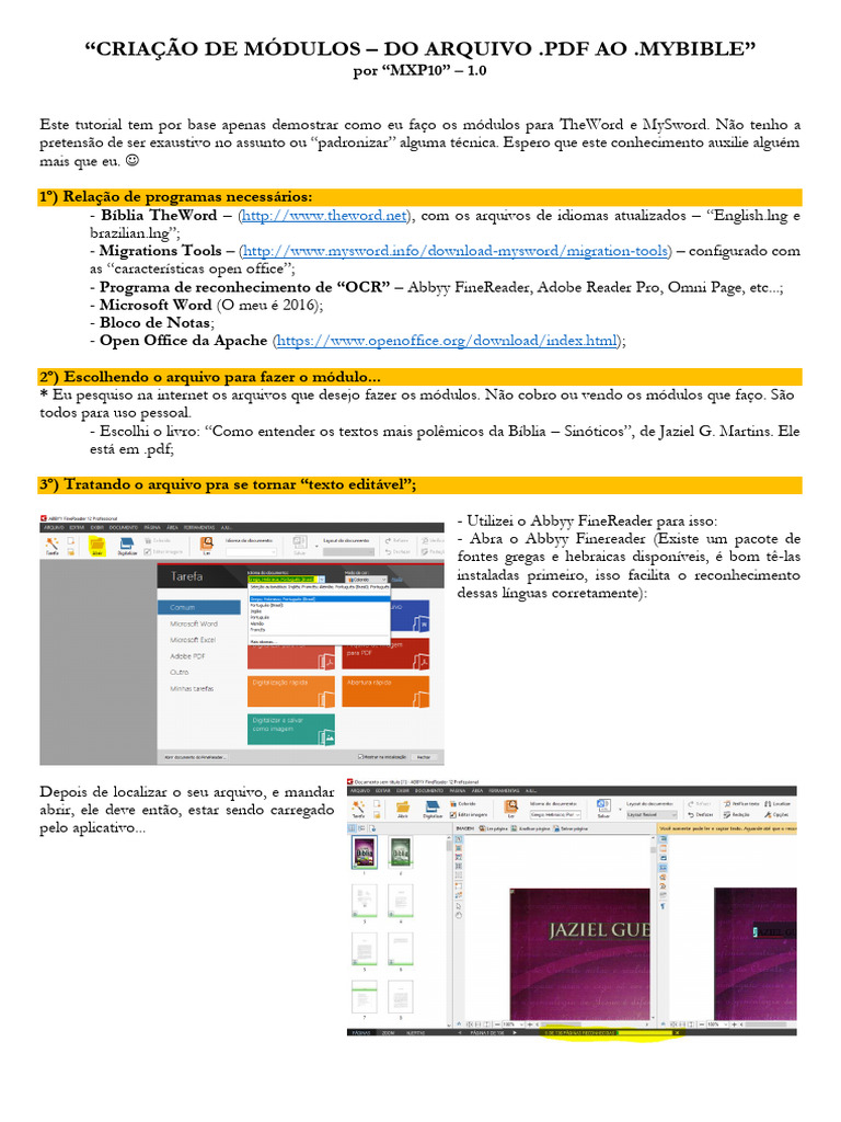 Criando Módulos Para Theword E Mysword Pdf Programas Informática