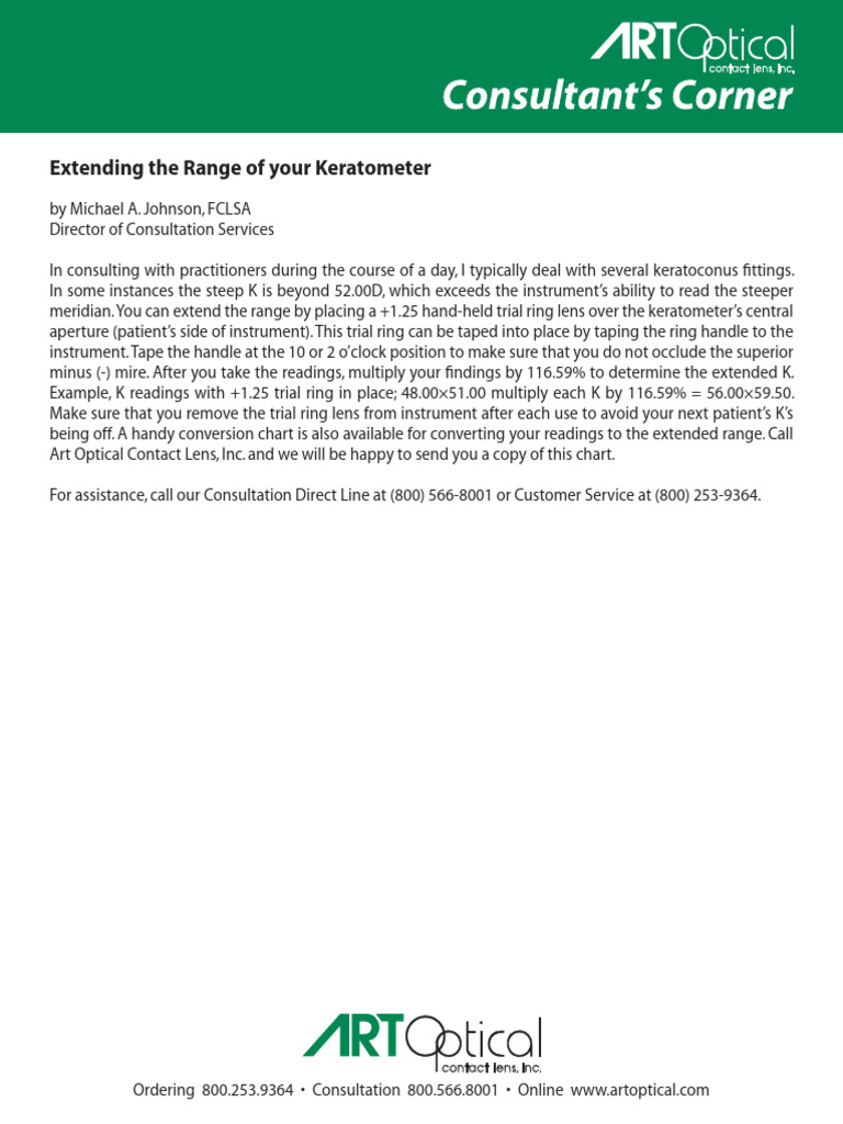 Extending the Range of Your Keratometer PDF