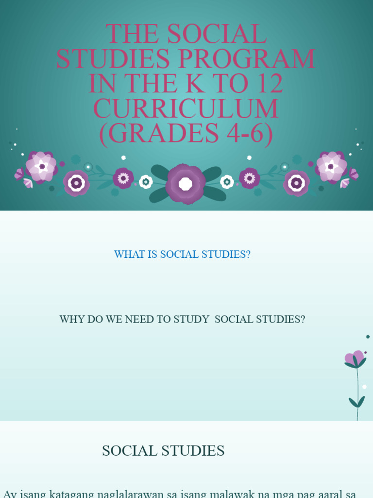 The Social Studies Program in The K To PDF