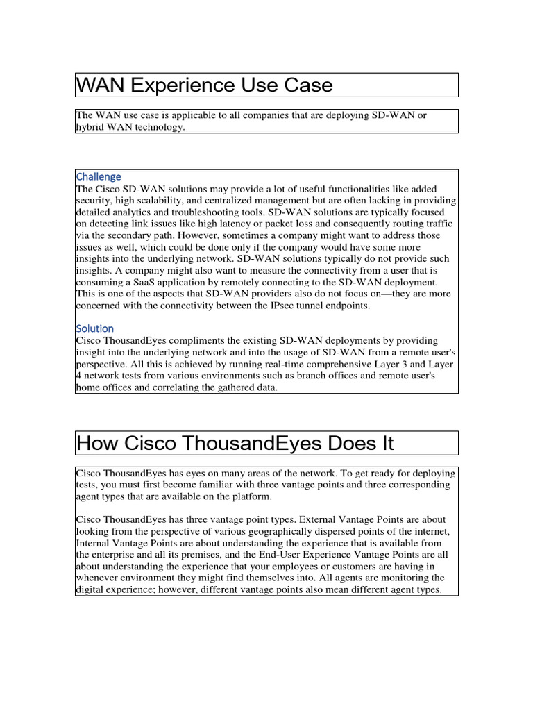 Cisco ThousandEyes SD-WAN Insights | PDF | Cloud Computing | Computer ...