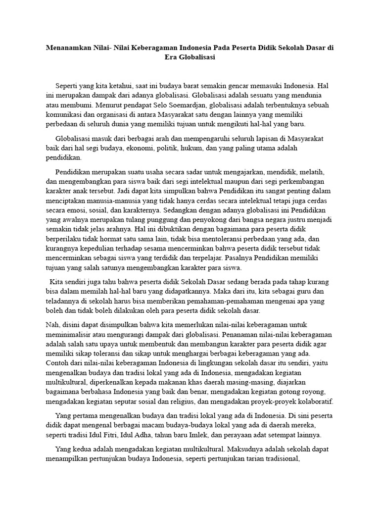 Mengajarkan Nilai-nilai Keberagaman di Sekolah-sekolah Desa