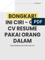 Ciri Ciri CV Resume Pakai Orang Dalam