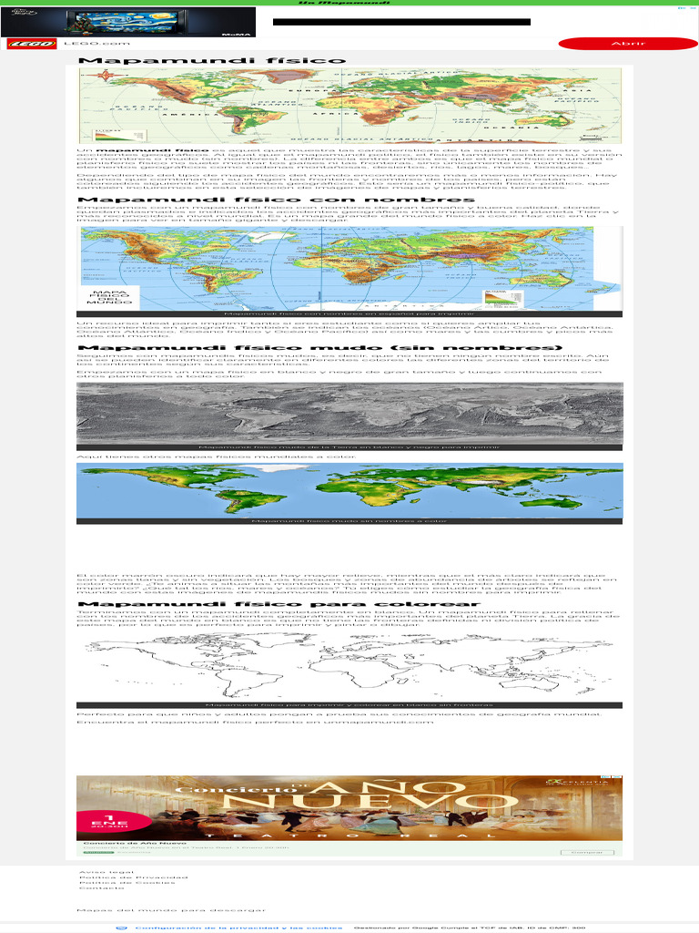 ⊛ Mapamundi Físico ? 【 Los Mejores Mapas Físicos del Mundo 】 | PDF ...