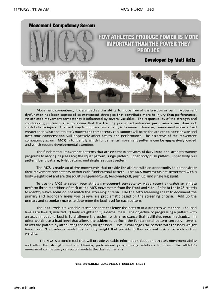MCS FORM Asd | PDF