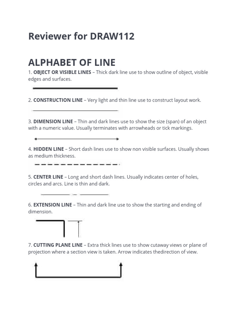 Types of Technical Drawing Lines | PDF