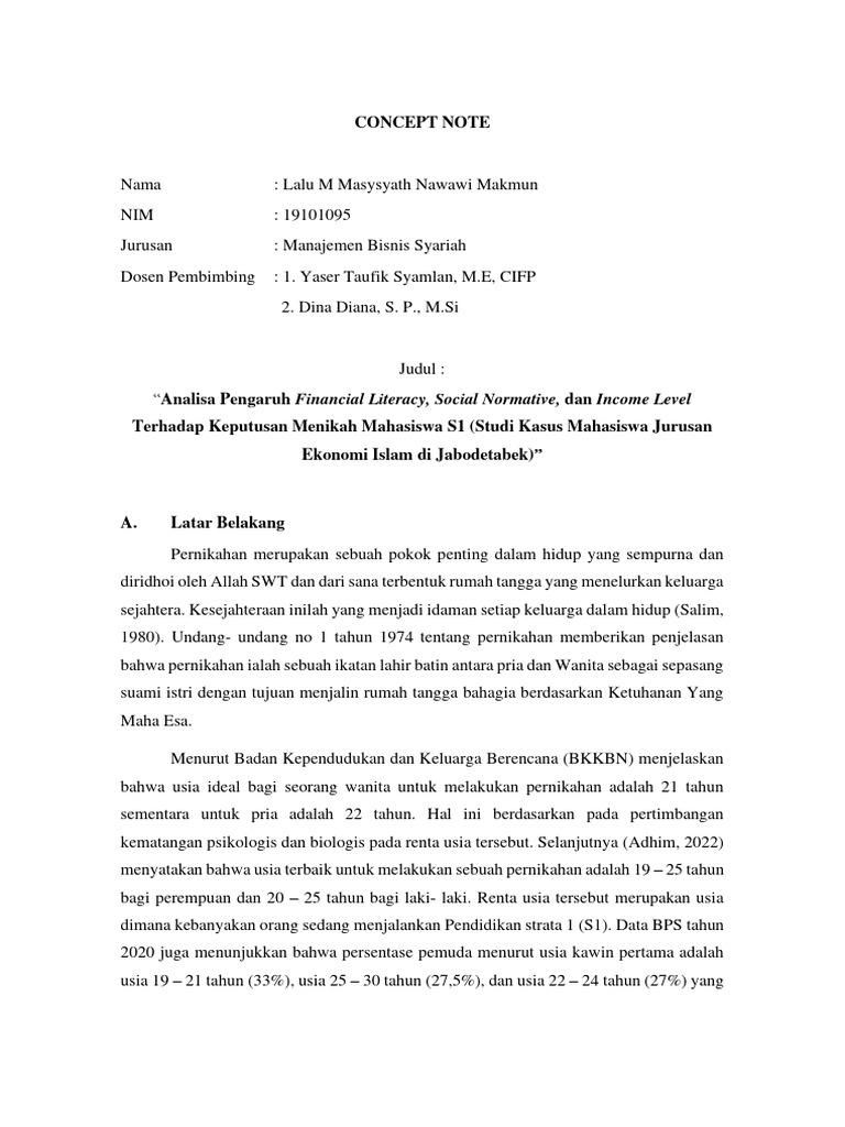Konsep Note - Lalu M Masysyath N M - 19101095 | PDF