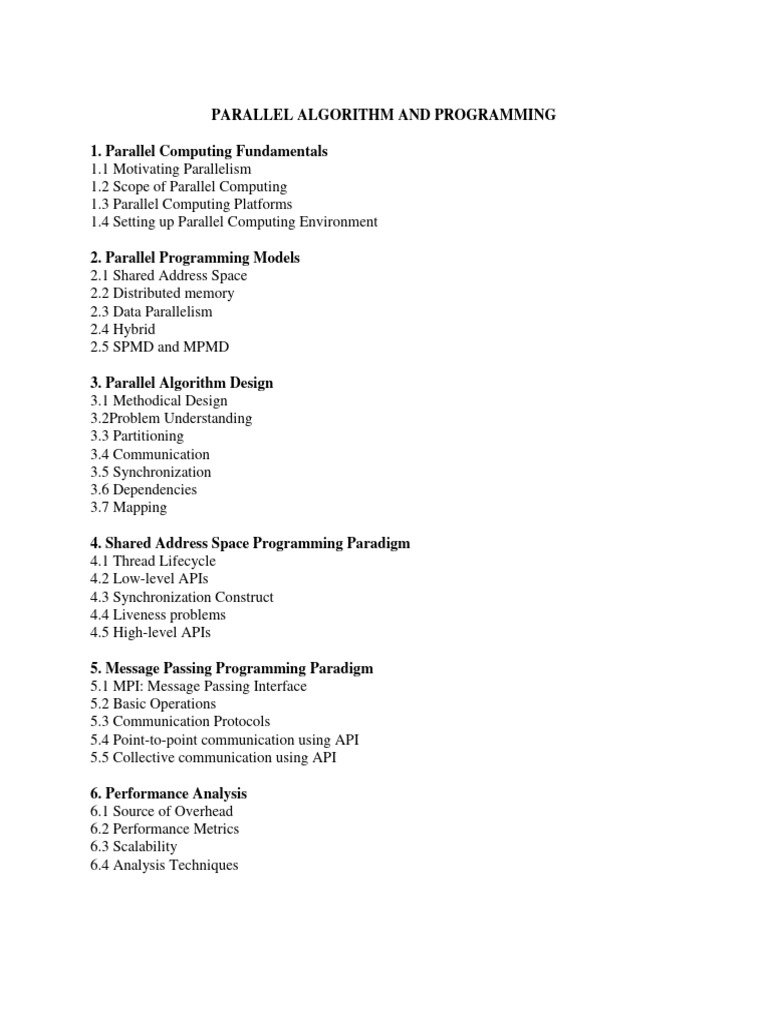 Parallel Algorithm and Programming | PDF | Parallel Computing | Multi ...