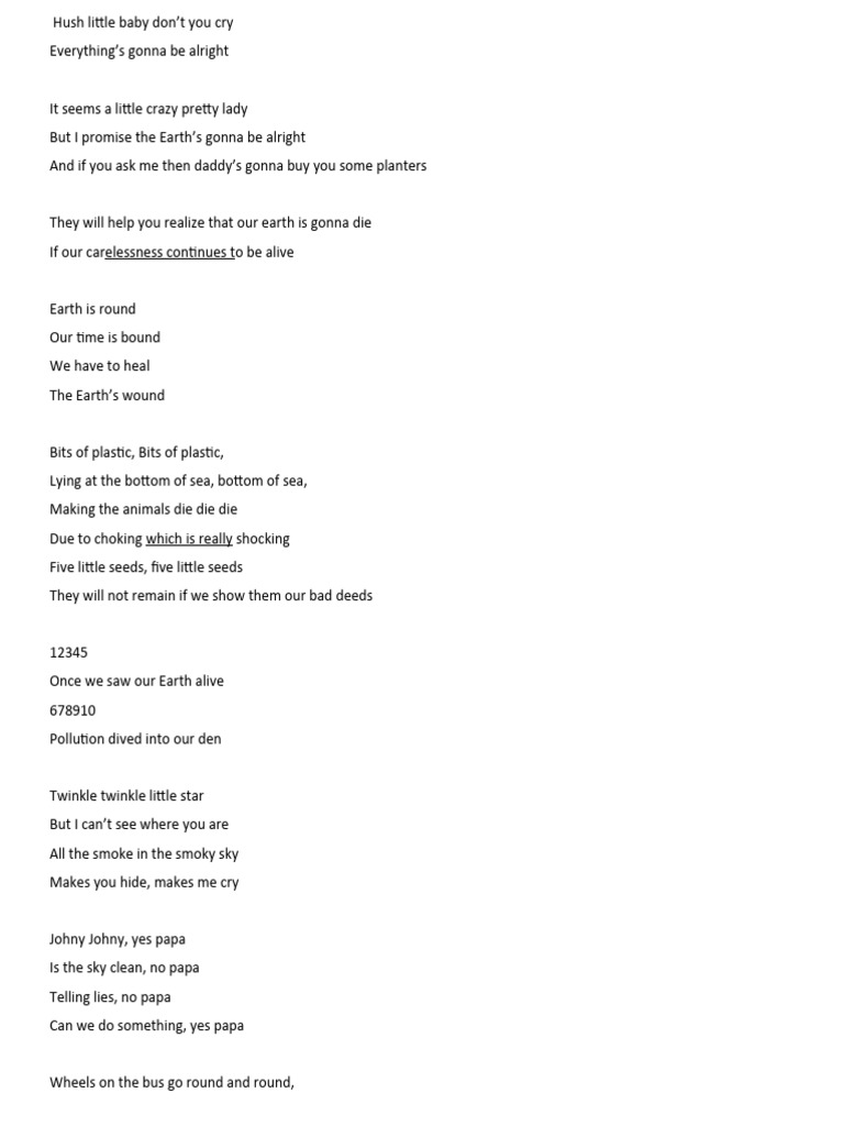 Rhyming Jingles for Environmental Awareness | PDF | Cooking, Food ...