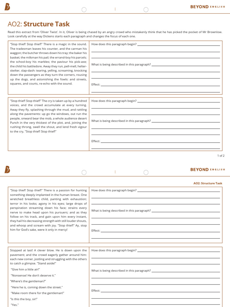 AO2 - Structure Task | Download Free PDF | Oliver Twist Characters ...