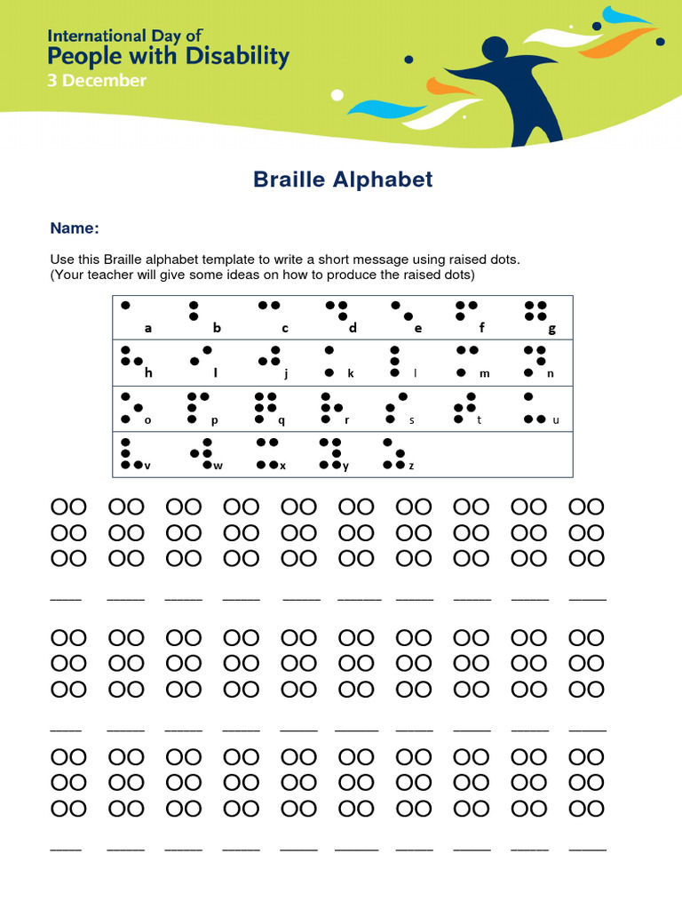 Braille Alphabet Template | PDF
