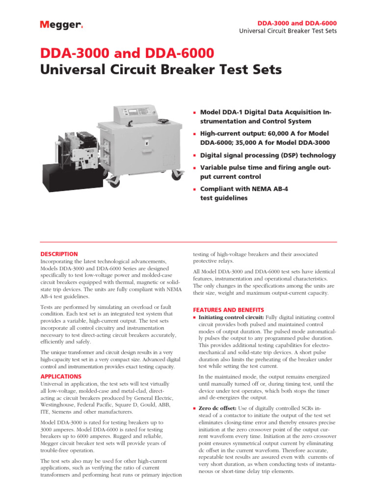 Dda 3000 and Dda 6000 Universal Circuit Breaker Test Sets | PDF ...