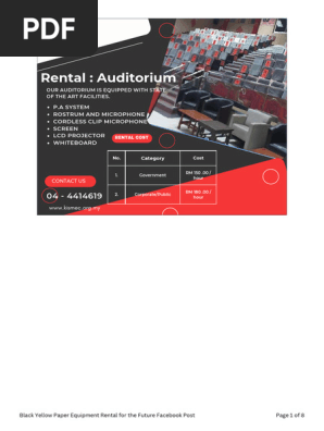 Black Yellow Paper Equipment Rental for the Future Facebook Post