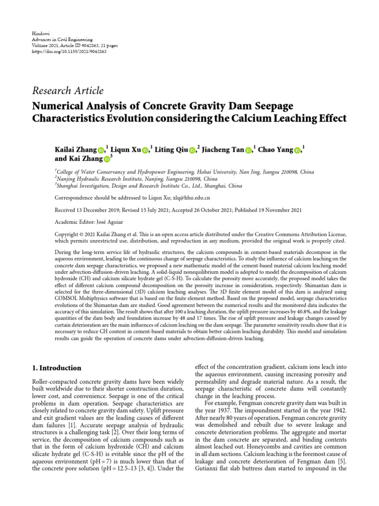 Numerical Analysis of Concrete Gravity Dam Seepage | PDF | Diffusion ...