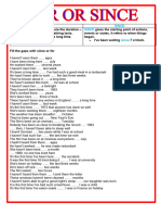 For or Since Grammar Drills Oneonone Activities - 120068