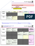 Weekly Class Schedule of Activities - Nobelium, Silver, Stradium, Scandium