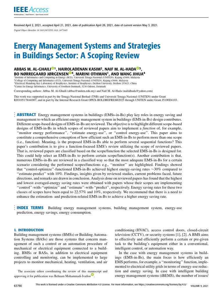 Energy Management Systems and Strategies in Buildi | PDF | Energy ...