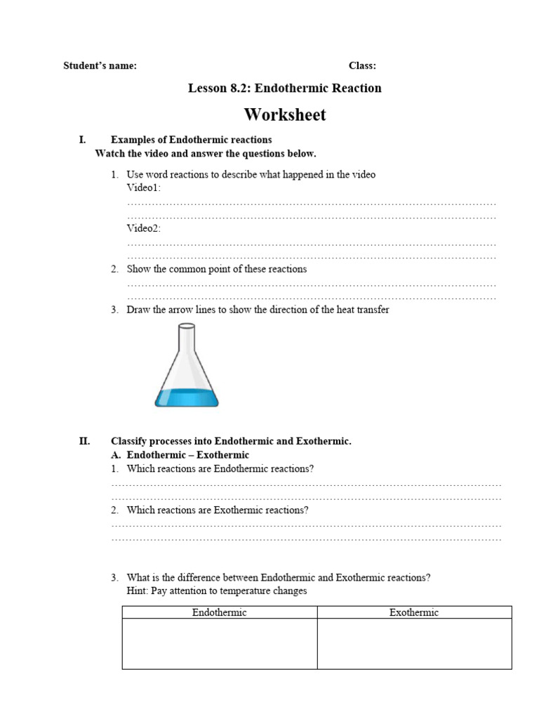 Endothermic Reactions PDF
