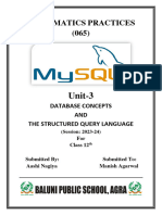 Database Concepts and The Structured Query Language Class 12 - Aashi Nagiya