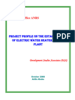 Investment Office ANRS: Project Profile On The Establishment of Electric Water Heater Making Plant
