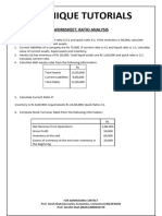 Worksheet 3 Ratio Alalysis