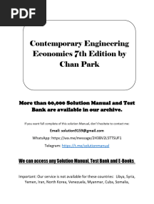 Contemporary Engineering Economics 7th Edition by Chan Park PDF