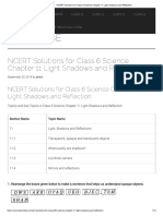 NCERT Solutions For Class 6 Science Chapter 11 Light Shadows and Reflection