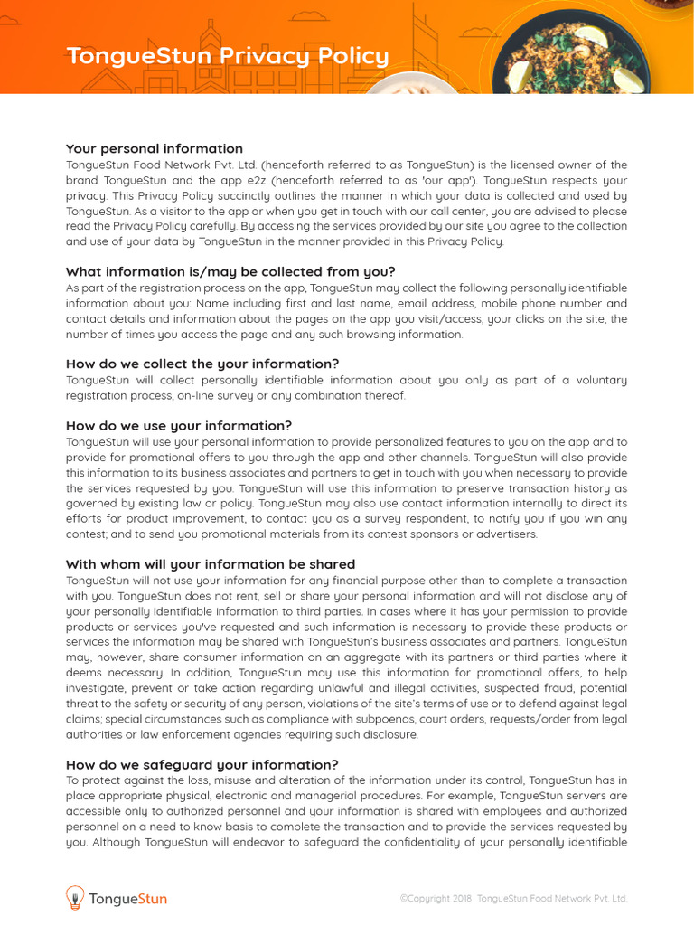 E2z Data Privacy Policy | PDF