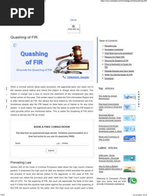 Quashing of FIR Grounds for Quashing of FIR - Corpseed
