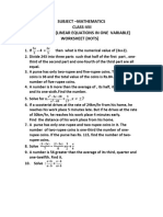 Class-8 Maths Linear Equations Worksheet-2