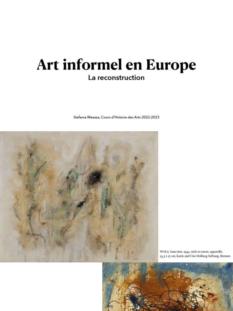 Art informel en Europe : œuvres clés | PDF | Mouvements de l'art | Artiste
