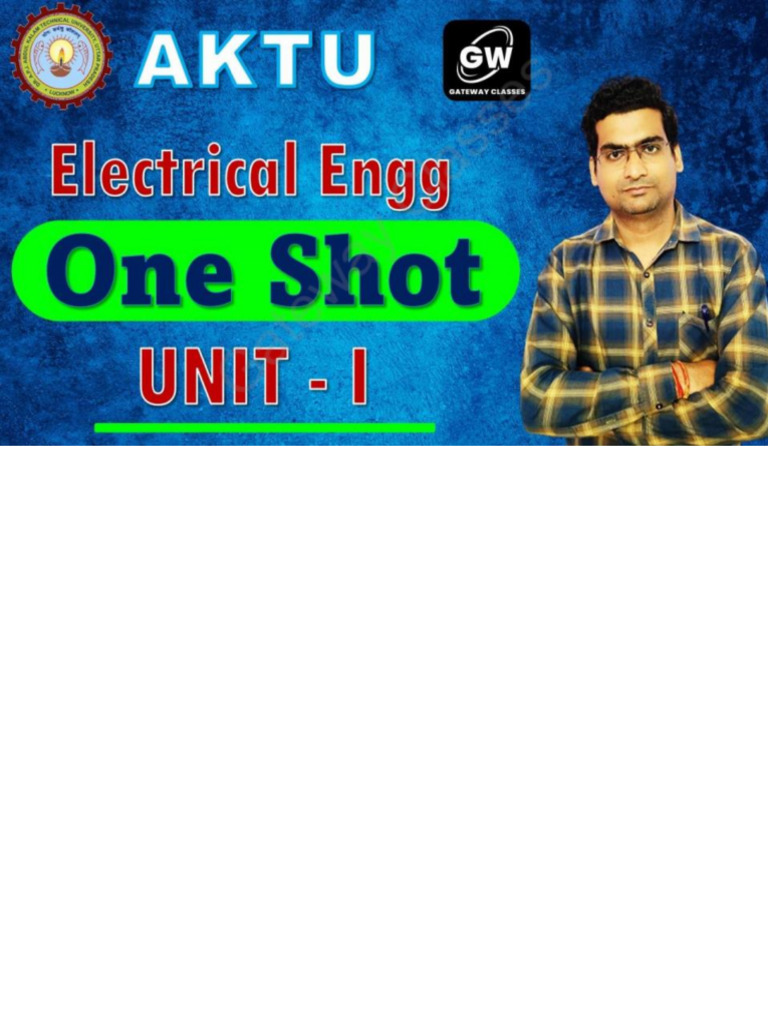 Electrical U-1 ONE SHOT Notes | PDF
