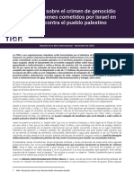 Resolución FIDH Sobre El Crimen de Genocidio y Otros Crímenes Cometidos Por Israel en Gaza y Contra El Pueblo Palestino