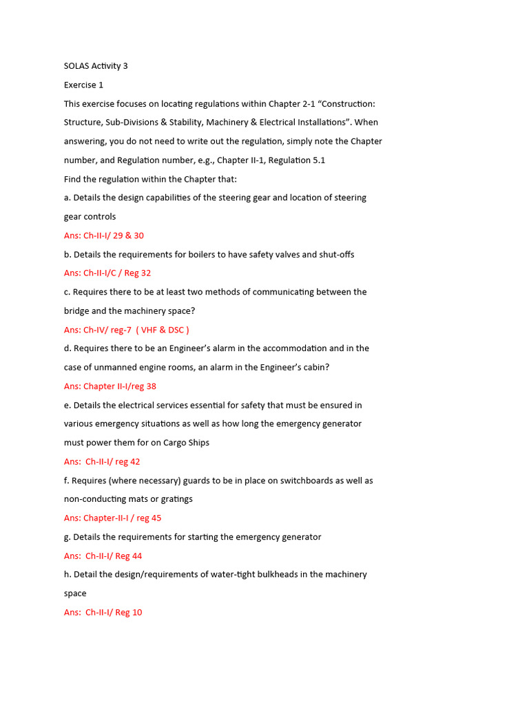 SOLAS - Quiz | PDF