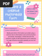 Evaluate A Creative Multimedia Form: Media and Information Literacy