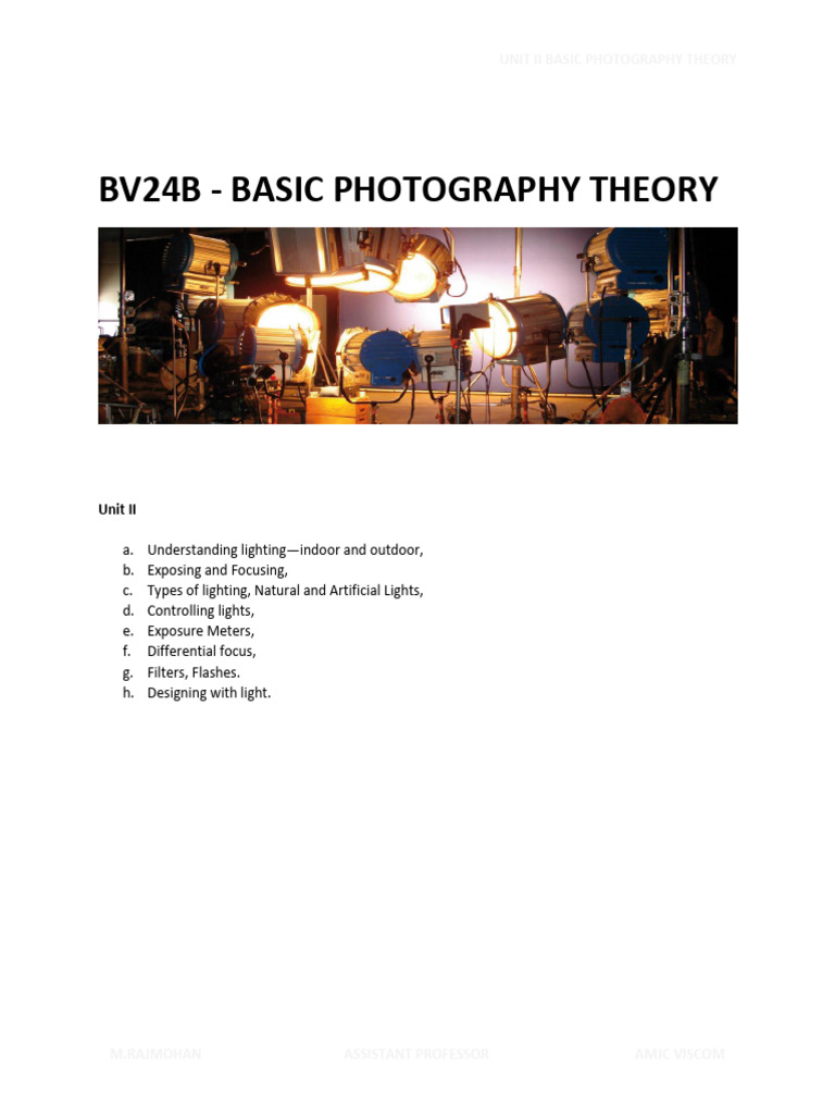 Photography Lighting Basics | PDF
