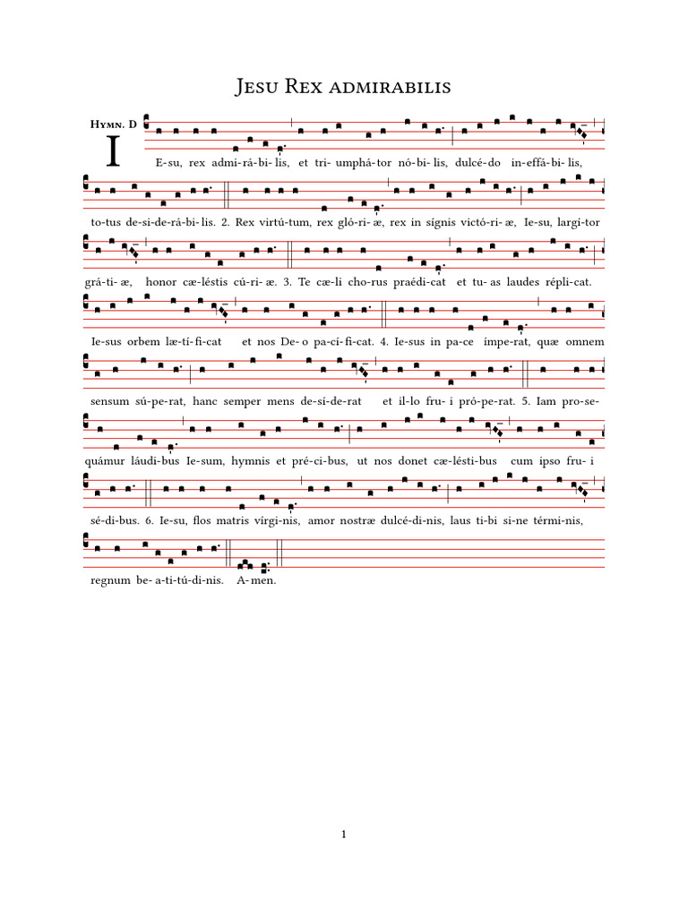 Jesu Rex Admirabilis Hymnus | PDF