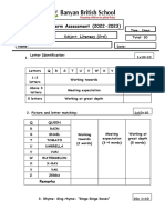 Play Group LITERACY 3rd Term Assessment (2022-2023)