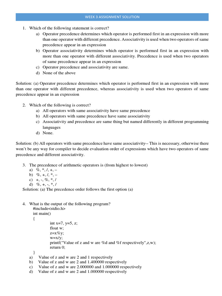 Quiz On c2 | PDF | Integer (Computer Science) | C (Programming Language)