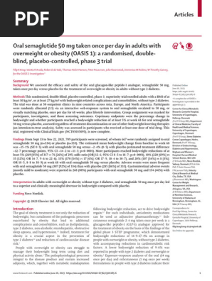 oasis 1 trial oral semaglutide 50 mg obesity lancet 2023 Garvey 4 OW24-Oral Final 23oct24 | PDF | oasis 1 trial oral semaglutide