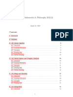 Part A Mathematics and Philosophy Synopses 2023-24