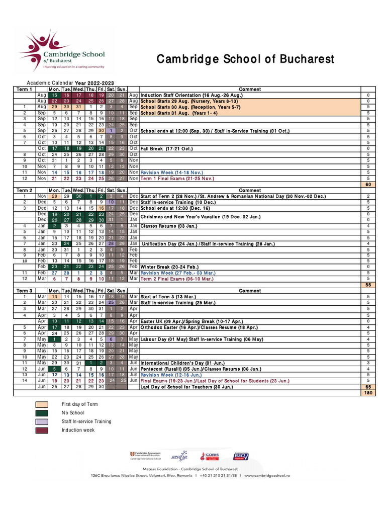 CSB School Calendar Ay20222023 | PDF